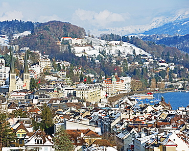 Lucerne on Lake Lucerne, Lucerne, Switzerland, Europe