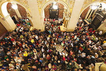 Pilgrims at Monastery of Jasna Gora, during the Marian Feast of Assumption, Czestochowa, Malopolska, Poland, Europe