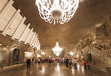 Tourist route, Chapel of St. Kinga, Wieliczka Salt Mine, UNESCO World Heritage Site, Krakow, Malopolska, Poland, Europe