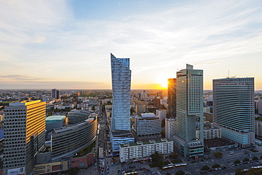 City view from Palace of Culture and Science, Warsaw, Poland, Europe 