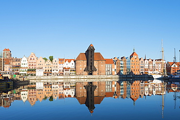 Canal side houses, Gdansk, Poland, Europe 