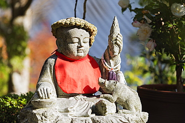 Statue in Daisho-in Buddhist temple, Miyajima Island, Hiroshima Prefecture, Honshu, Japan, Asia