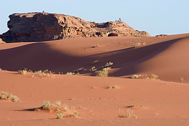 Sand dunes, desert scenery, Wadi Rum, Jordan, Middle East