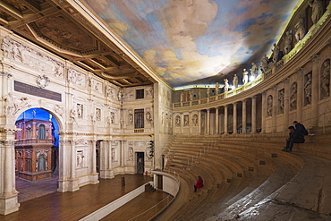 Teatro Olimpico, theatre designed Andrea Palladio, UNESCO World Heritage Site, Vicenza, Veneto, Italy, Europe