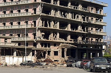 Car bomb devastation, Beirut, Lebanon, Middle East