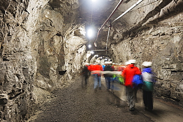 LKAB mining tour, largest underground iron ore mine in the world, Kiruna, Lapland, Arctic Circle, Sweden, Scandinavia, Europe