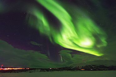 Aurora borealis (Northern Lights), Abisko, Lapland, Arctic Circle, Sweden, Scandinavia, Europe