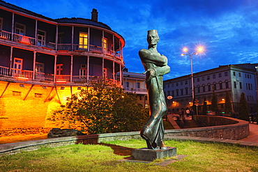 Statue of Georgian architect Shota Kavlashvili, Tbilisi, Georgia, Caucasus region, Central Asia, Asia