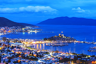 The 15th century Bodrum castle and marina, Bodrum, Aegean coast, Mediterranean Region, Anatolia, Turkey, Asia Minor, Eurasia