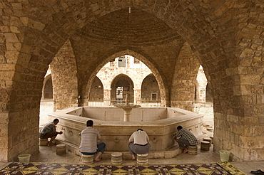 Worshippers at Grand Mosque, Tripoli, Lebanon, Middle East