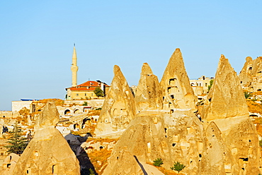 Rock-cut topography at Uchisar, UNESCO World Heritage Site, Cappadocia, Anatolia, Turkey, Asia Minor, Eurasia