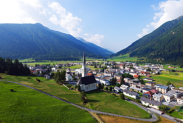 Village church, Zernez, Engadine, Graubunden, Switzerland, Europe