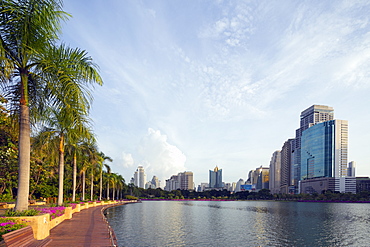 Benjakiti Park lake, Bangkok, Thailand, Southeast Asia, Asia