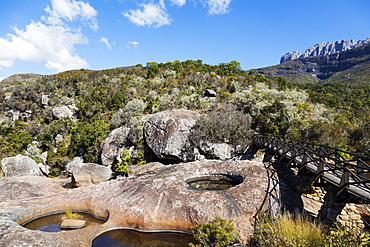 Weathered rock pools, Andringitra National Park, Ambalavao, central area, Madagascar, Africa