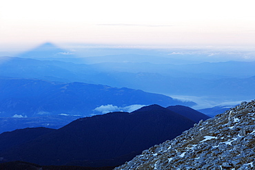 Shadow of Mount Vihren, 2945m, Pirin National Park, UNESCO World Heritage Site, Bansko, Bulgaria, Europe