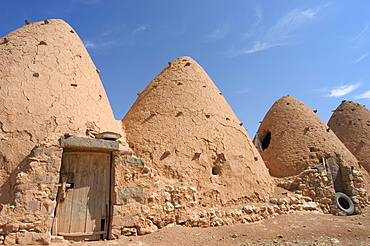 Beehive houses built of brick and mud, Srouj village, Syria, Middle East