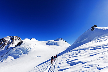 Ski tourers on Monte Rosa, border of Italy and Switzerland, Alps, Europe