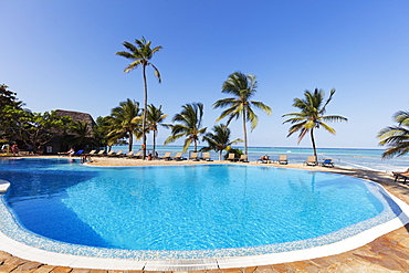 Karafuu Beach Resort swimming pool, Pingwe, Island of Zanzibar, Tanzania, East Africa, Africa