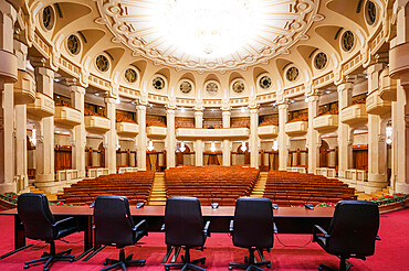 Palace of the Parliament, second biggest building in the world, theatre room, Bucharest, Romania, Europe