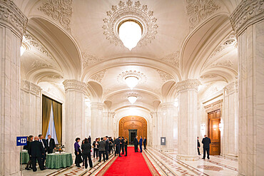 Palace of the Parliament, second biggest building in the world, reception room, Bucharest, Romania, Europe