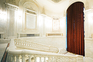 Palace of the Parliament, second biggest building in the world, marble staircase, Bucharest, Romania, Europe