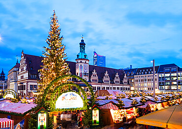 Leipzig Christmas market, Old Town Hall (Altes Rathaus), Leipzig, Saxony, Germany, Europe