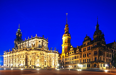 Dresden Cathedral (Cathedral of the Holy Trinity), Hausmannsturm tower, Altstadt (Old Town), Dresden, Saxony, Germany, Europe