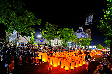 Akita Kanto lantern festival, Akita Prefecture, Tohoku, Honshu, Japan, Asia