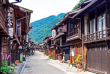 Nakasendo old post town of Narai, Kiso Valley, Nagano prefecture, Honshu, Japan, Asia