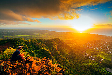 Nounou Sleeping Giant trail sunrise, Kauai Island, Hawaii, United States of America, North America