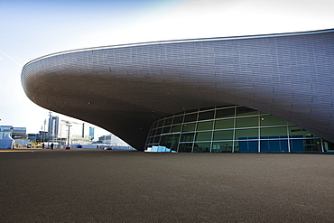 The entrance to the the Aquatics Centre in the Olympic Park, London, England, United Kingdom, Europe