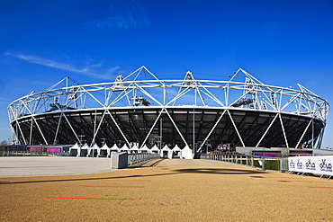 The Olympic Stadium viewed from Stratford Way, London, England, United Kingdom, Europe