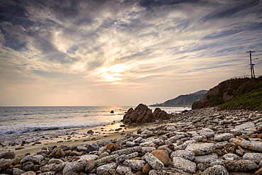 Sunset on Will Rogers Beach, Pacific Palisades, California, United States of America, North America