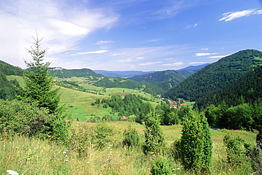 Valley scenery around village of Biela, Mala Fatra Mountains, Slovakia, Europe