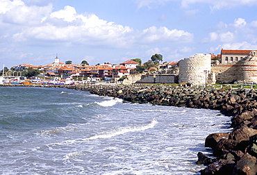 Town and walls of Nesebar, Bulgaria, Europe