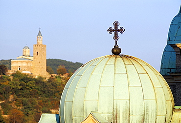 Dome of cathedral of Rozhdbotbo and Patriarchal Complex on Tsarevets Hill, Veliko Tarnovo, Bulgaria, Europe