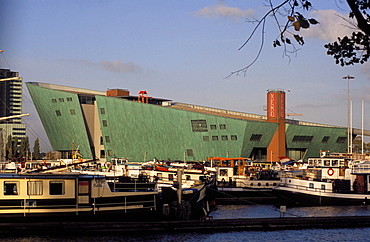 NEMO Museum exterior in the shape of a boat, Amsterdam, The Netherlands (Holland), Europe