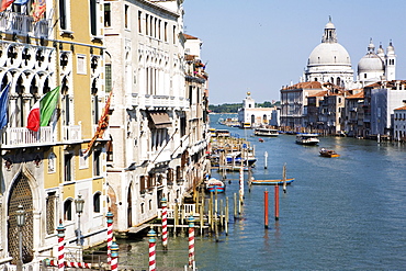 The Grand Canal and church of Santa Maria della Salute, Venice, UNESCO World Heritage Site, Veneto, Italy, Europe