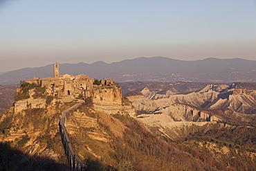 Civita di Bagnoreggio, also known as the dying city due to the slow corrosion of the tufa, Italy, Europe 