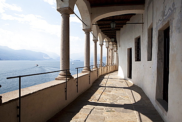 Balcony of the Santa Caterina Monastery and Hermitage, Lake Maggiore, Lombardy, Italian Lakes, Italy, Europe