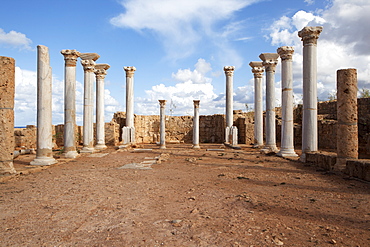 In the central basilica, Apollonia Cyrenaica, Libya, North Africa, Africa 