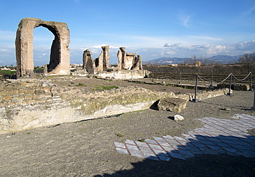 View of the grand Atrium of the Quintili's villa, built in the 2nd century BC on the Appian Way, Rome, Lazio, Italy, Europe