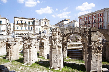 The Roman amphitheatre in Lecce, Puglia, Italy, Europe