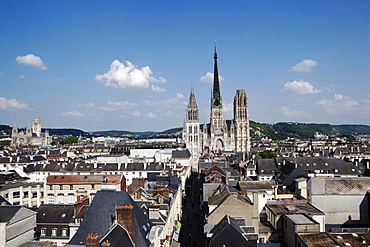 View of Rouen from the clock tower, Normandy, France, Europe