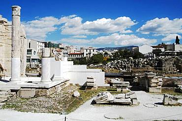 The Roman Agora by the Hadrian Library in the Plaka district, Athens, Greece, Europe