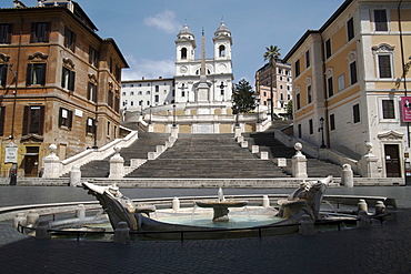 Spanish Steps, deserted due to the 2020 Covid-19 lockdown restrictions, Rome, Lazio, Italy, Europe