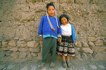 Two children, Cuzco, Peru, South America