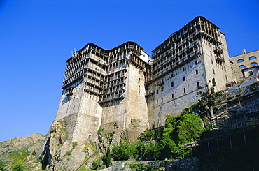 Monastery, Sinomos Petras, Athos, Greece, Europe