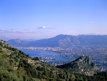 View over Palermo, island of Sicily, Italy, Mediterranean, Europe