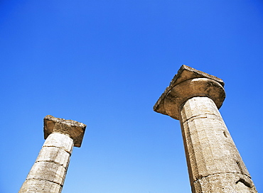 Columns of the Temple of Zeus, Olympia, Peloponnese, Greece, Europe